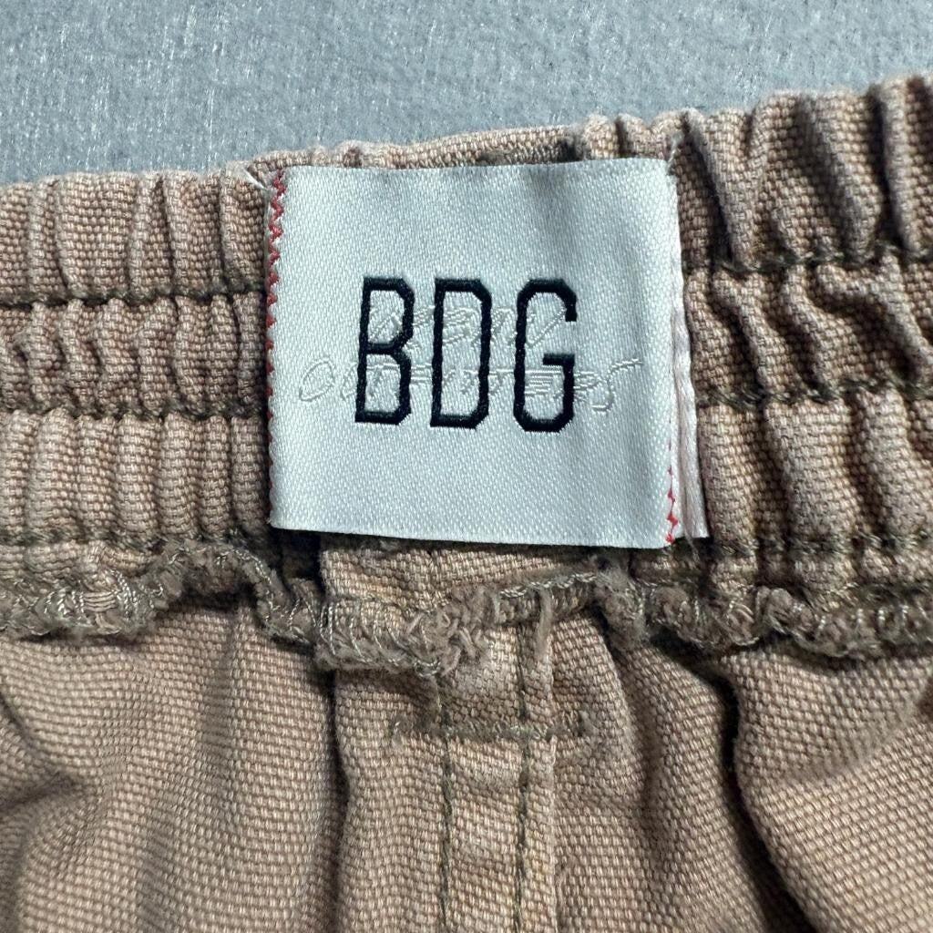 BDG Urban Outfitters Womens Medium Brown Canvas Cargo Pants Elastic Waist