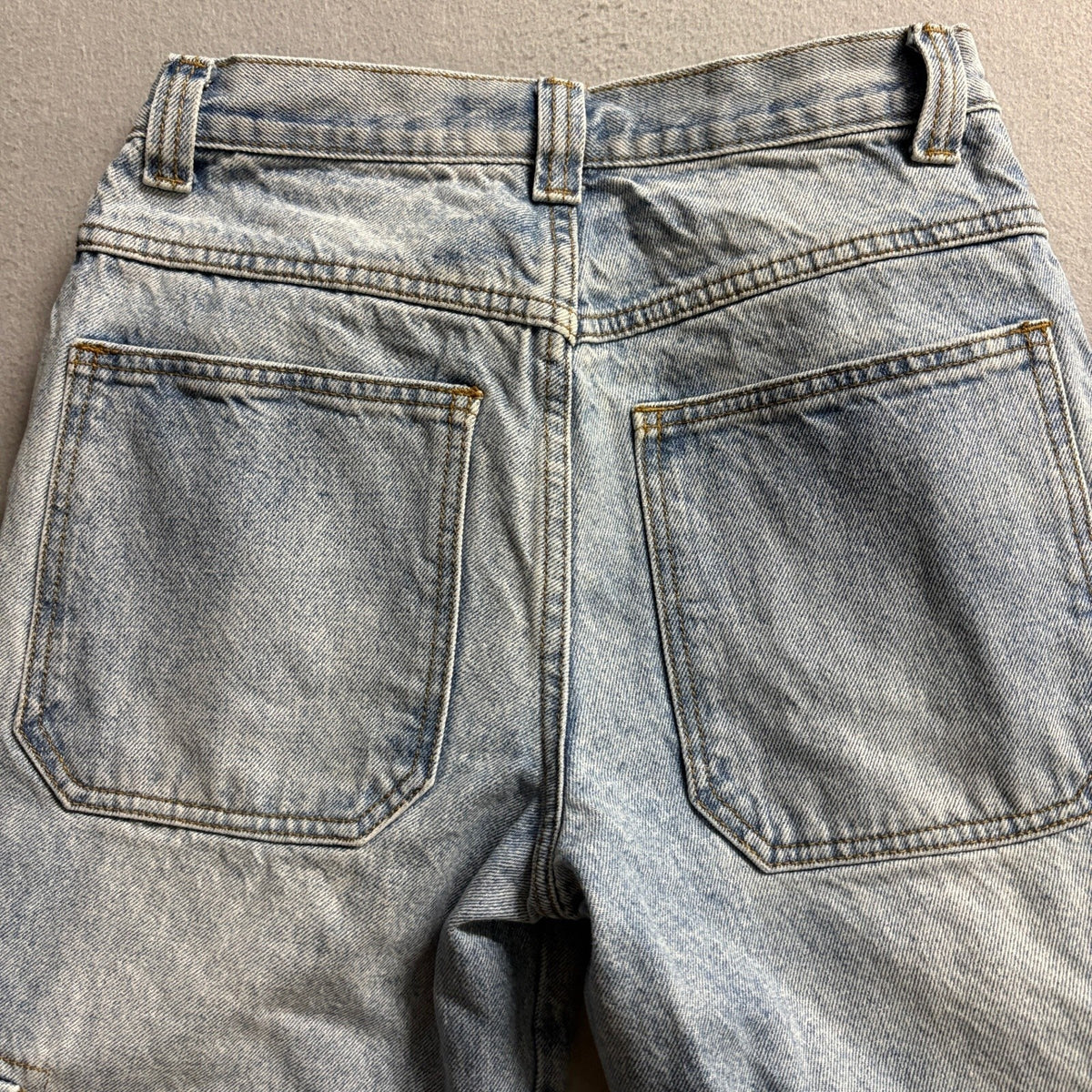 J Galt Brandy Melville Cargo Jeans Womens Size S Light Wash Wide Leg High Rise