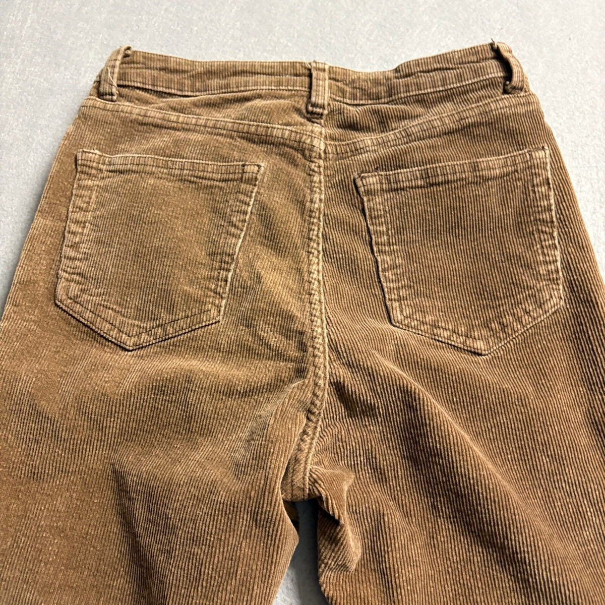 SHEIN Womens Corduroy Flare Pants Brown High Waist Bell Bottom Stretch Size