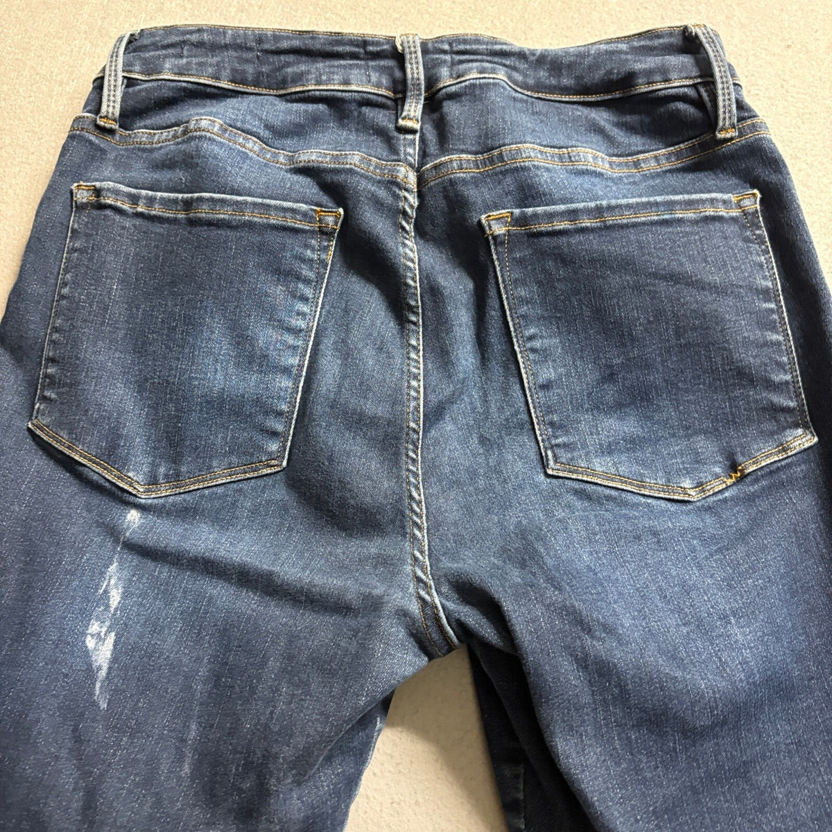 FRAME Le One Skinny Jeans Womens Size 2 Blue Stretch Denim High Rise Flaw