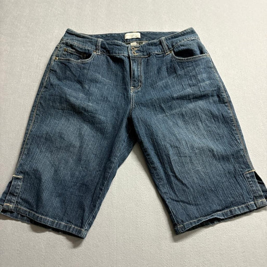 Venezia Denim Bermuda Shorts Womens Plus Size 18 Blue Stretch Cotton Jean Shorts