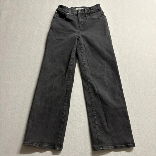 Madewell The Perfect Vintage Wide Leg Jeans Womens Size 25 Black Denim High Rise