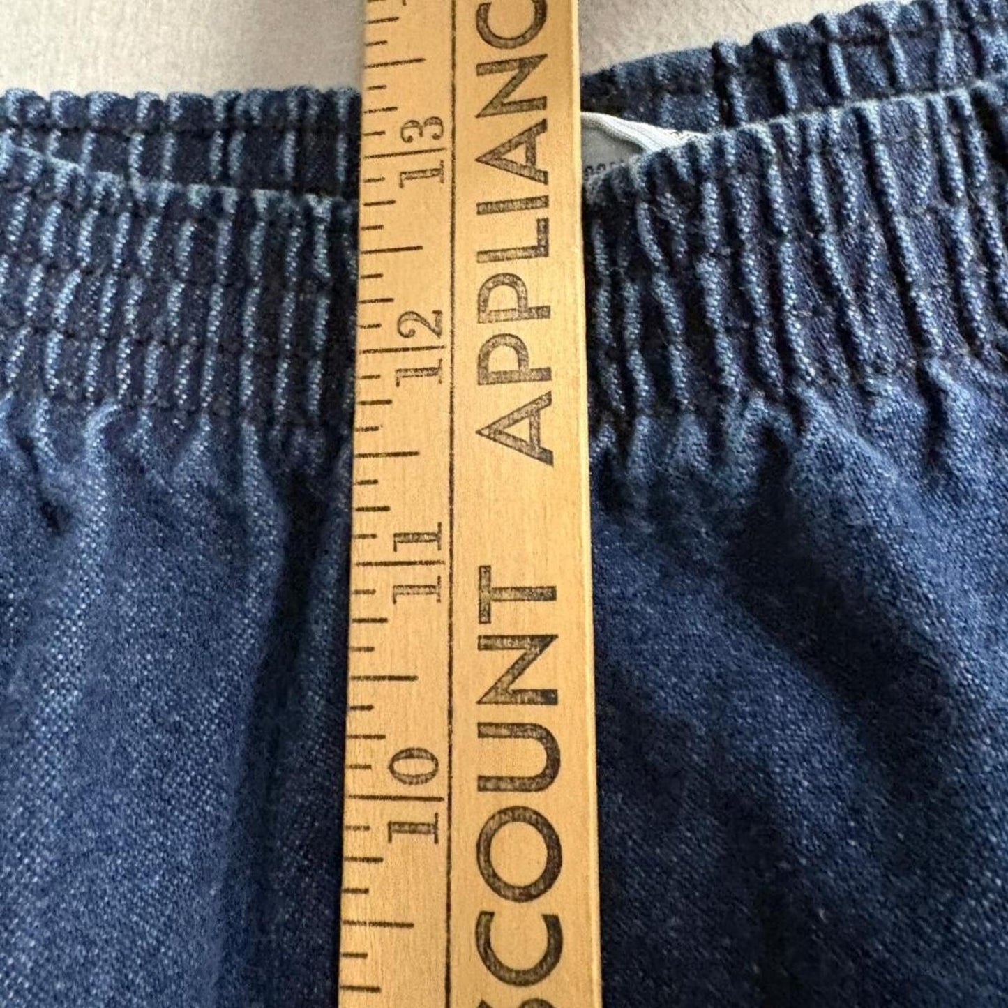 Cascade Blues Petite Jeans Womens 14P Blue Denim Elastic Waist Pull On Mom Pants