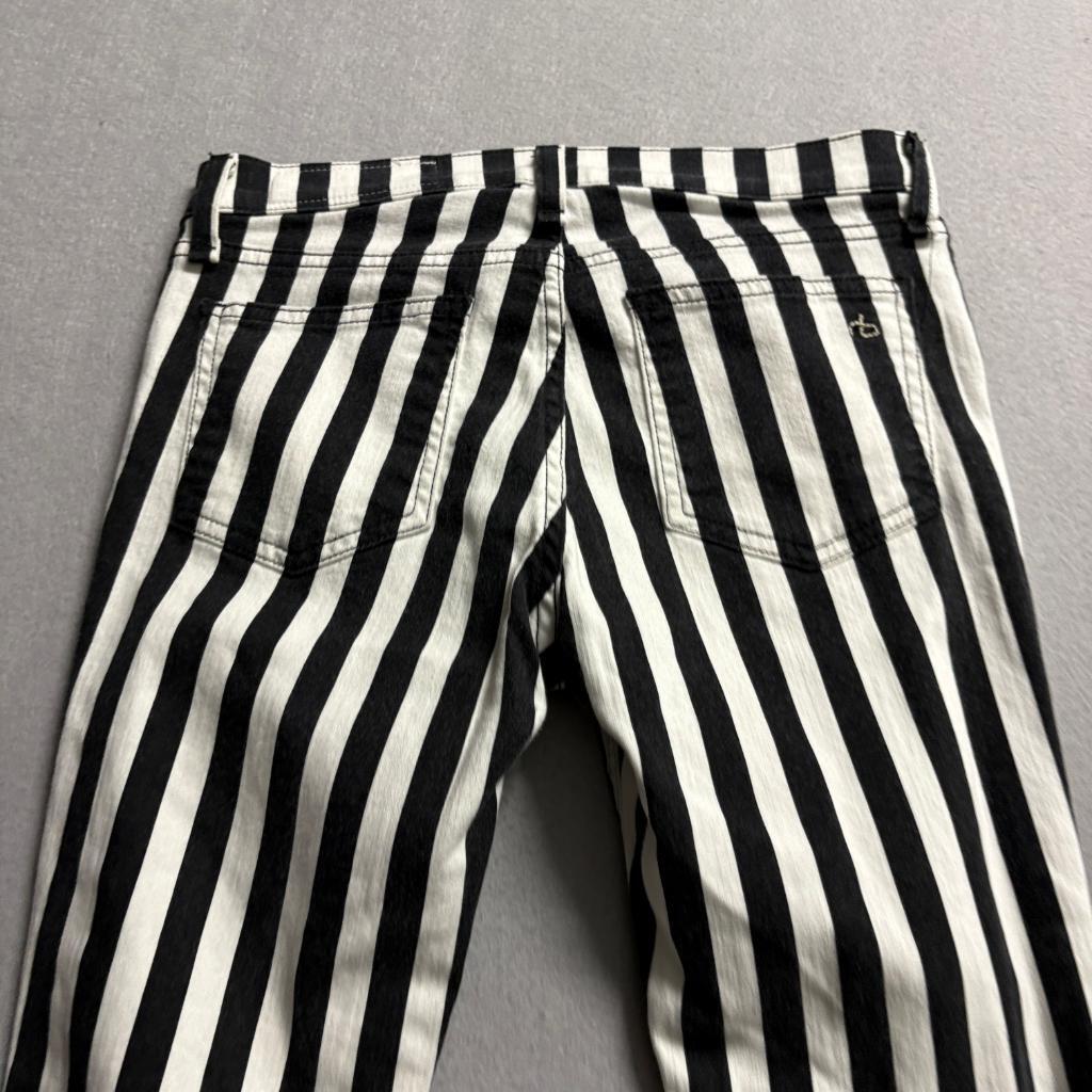 Rag & Bone Jean Womens 27 Capri Jeans Black White Vertical Stripe Benton Strpe