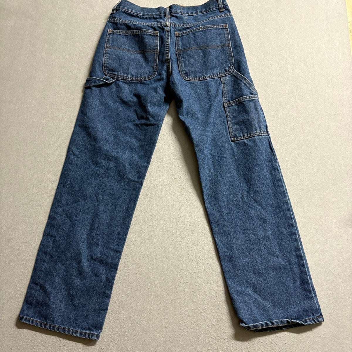 Vintage Oscar Jeans Mens Carpenter Denim Pants 30x30 Blue Workwear Hammer Loop