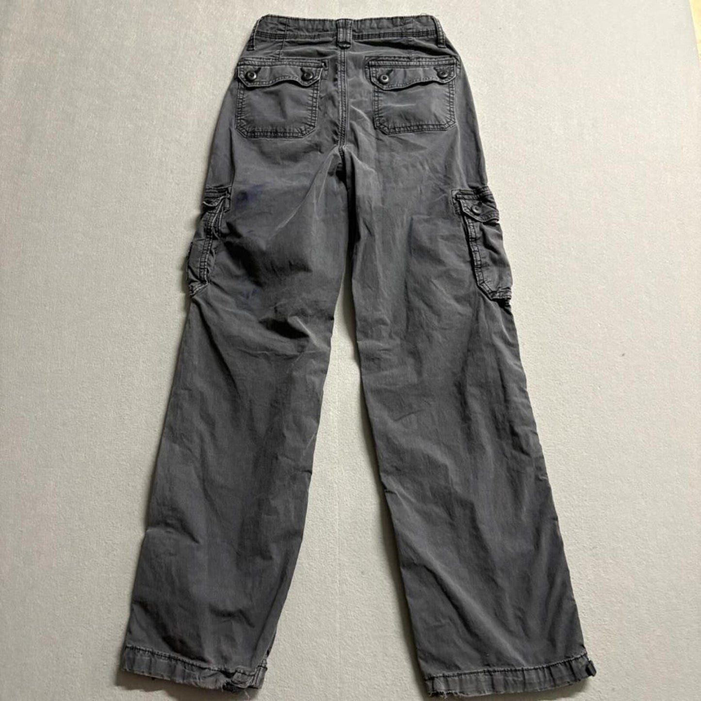 American Eagle Cargo Pants Womens 00 Regular Gray Stretch Utility Y2K Gorpcore