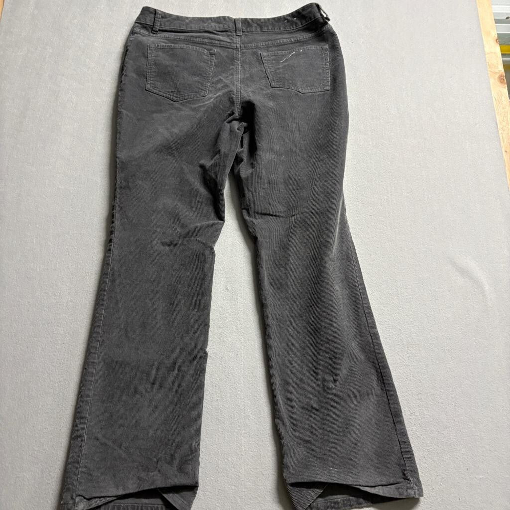 St Johns Bay Corduroy Pants Womens 14 Average Gray Secretly Slender Bootcut