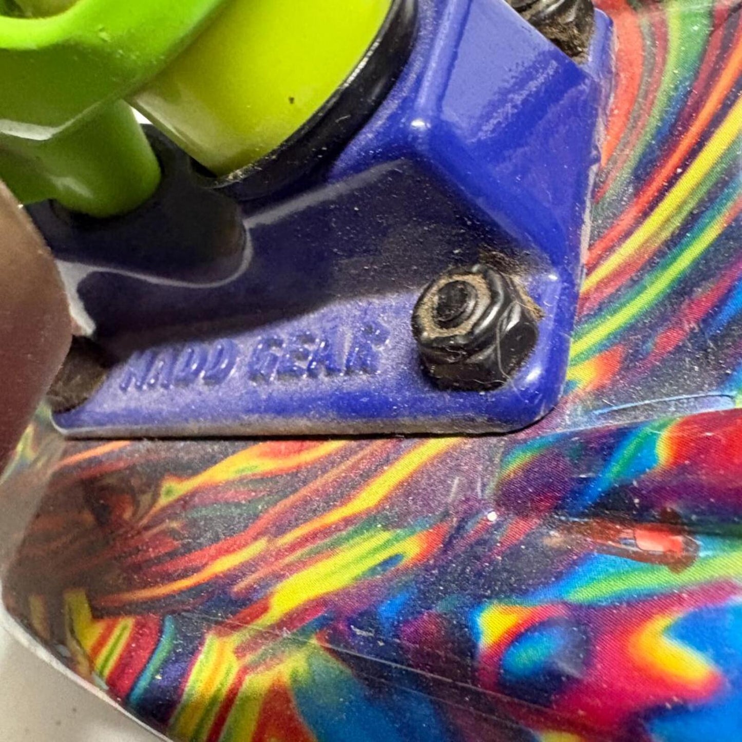 Madd Gear Retro Plastic Cruiser Skateboard 22 Inch Blue Deck Tie Dye Bottom