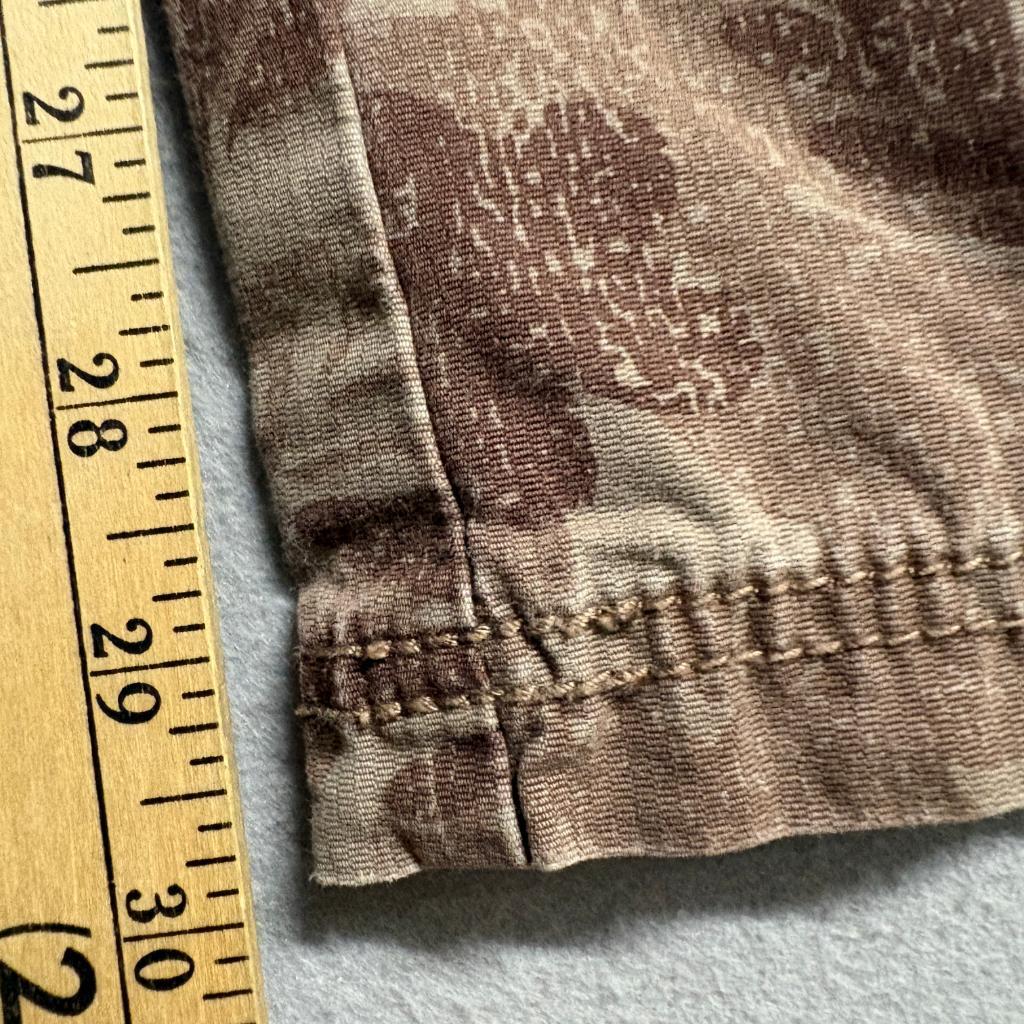 Life is Good Floral Pants Womens 6 Brown Cotton Wide Leg Mid Rise Corduroy
