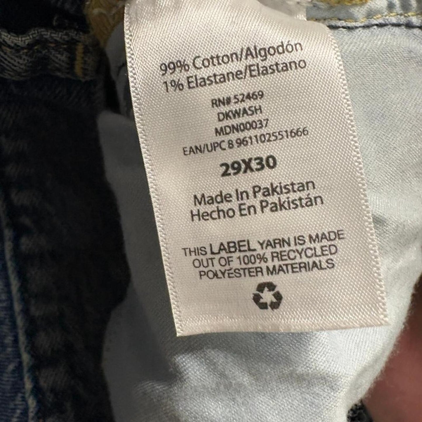 Free Assembly Slim Jeans Mens 29x30 Dark Wash Blue Denim Stretch New with Tags