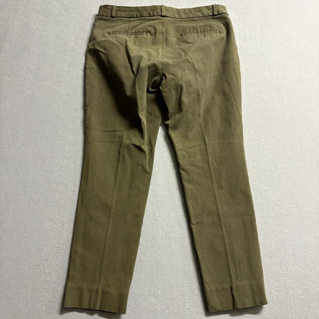 Banana Republic Sloan Curvy Fit Pants Womens 10 Olive Green Ankle Crop Stretch