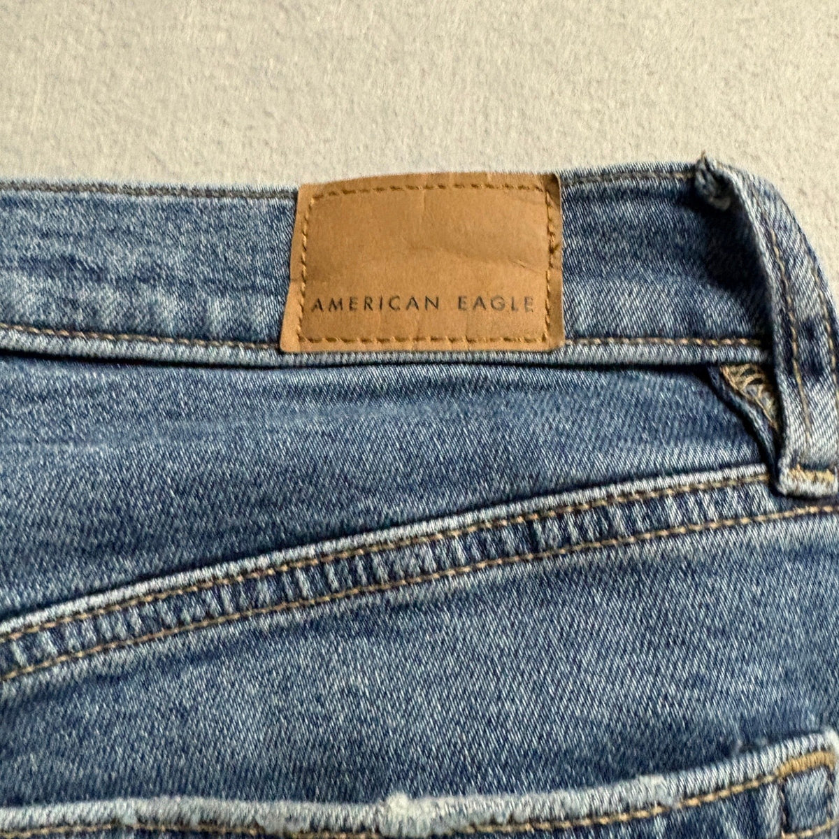 American Eagle 90s Skinny Jeans Womens 00 Short Blue Denim Stretch High Rise