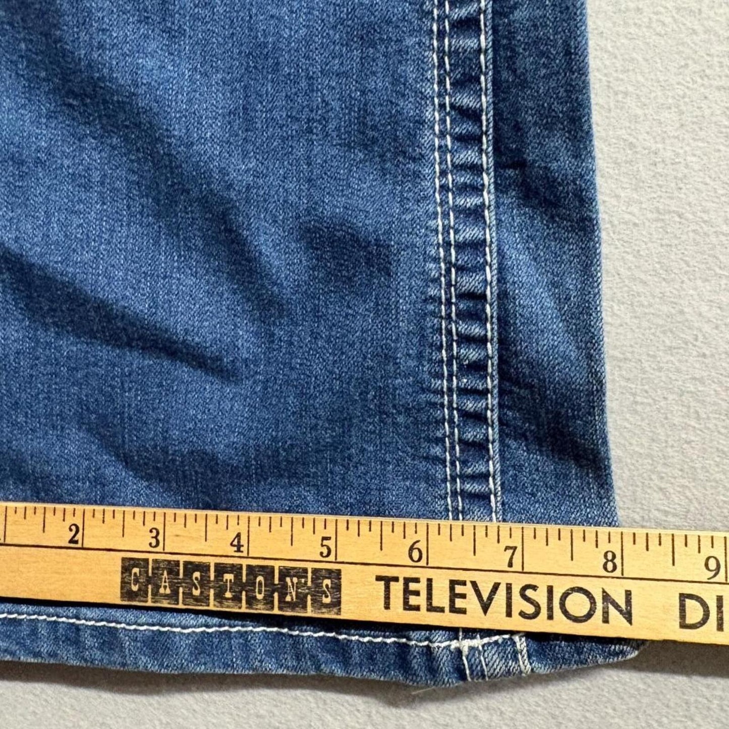 WallFlower Jeans Womens Size 0 Blue Denim Bootcut Thick Stitch Stretch Low Rise