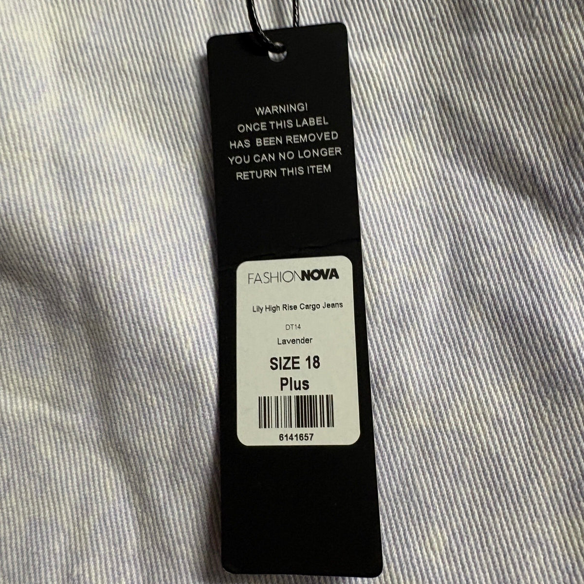 Fashion Nova Lily High Rise Cargo Jeans Womens Plus Size 18 Lavender Denim Pants
