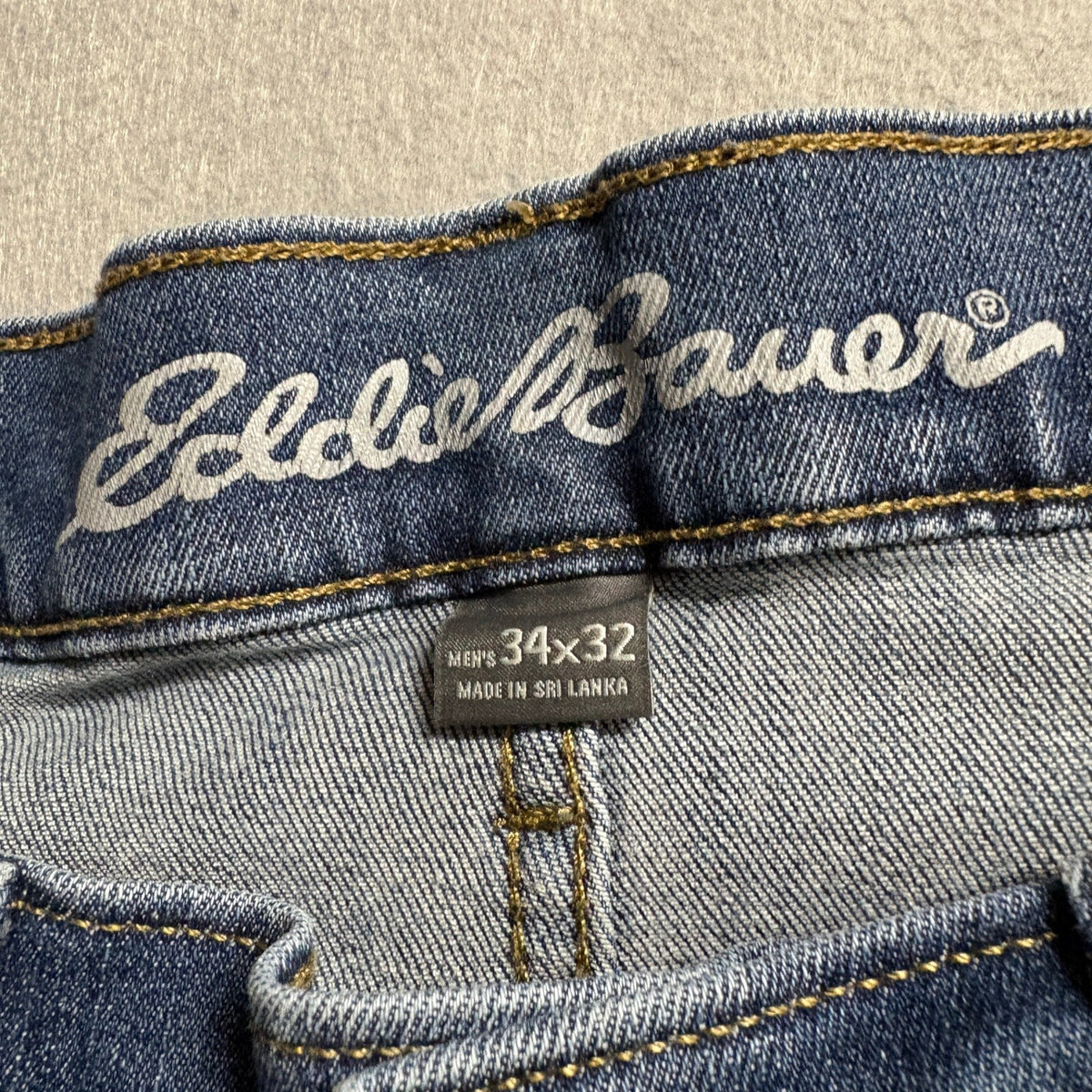 Eddie Bauer Mens Straight Fit Denim Jeans Blue Stretch 34x32 Actual 33x29 - Photo 3
