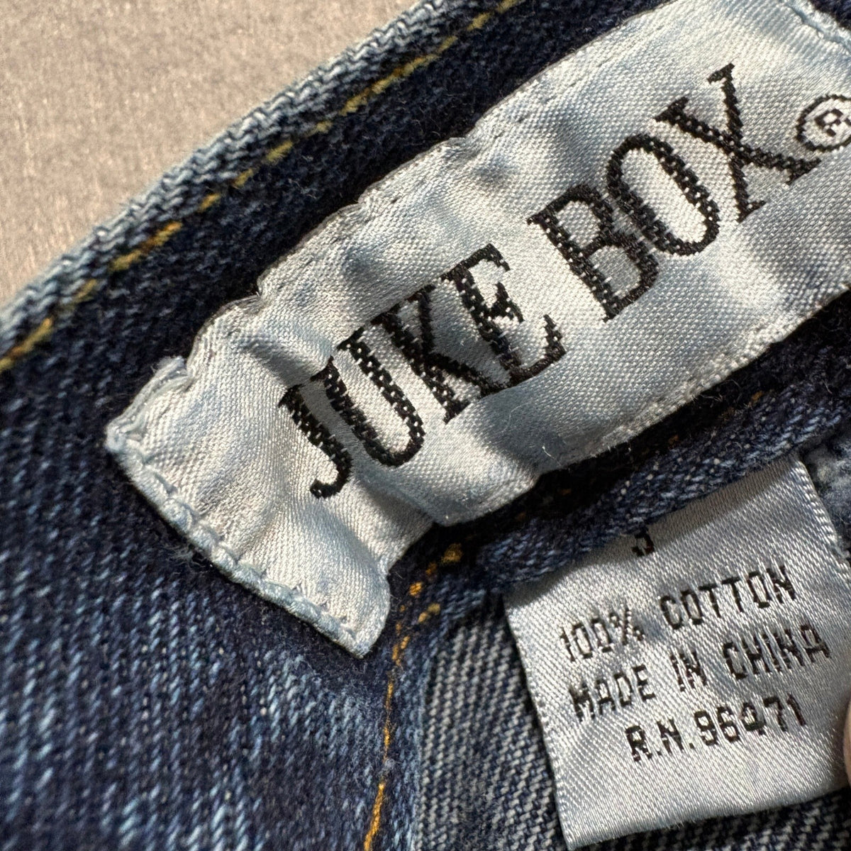 Vintage Juke Box Y2K Flare Jeans Womens Size 5 Low Rise Criss Cross Hem Blue