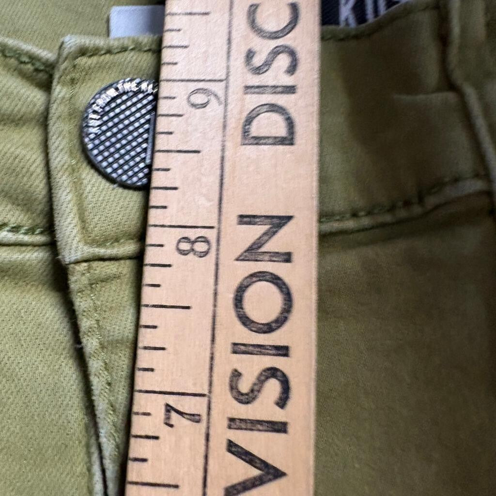 Kut from the Kloth Ana High Rise Flare Jeans Womens Size 6 Green Stretch Denim