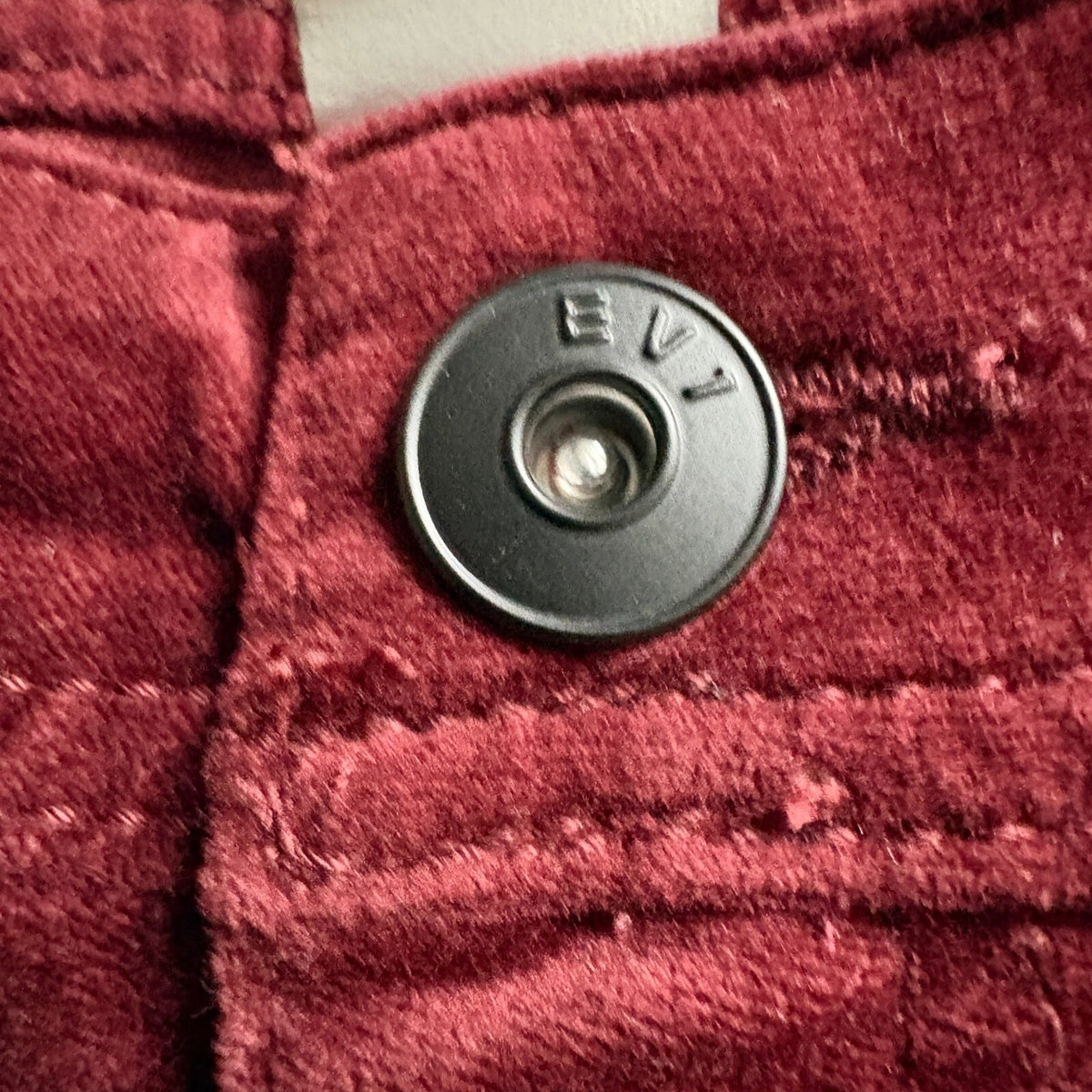 EV1 Ellen DeGeneres Preston High Rise Skinny Corduroy Pants Womens Size 14 Red