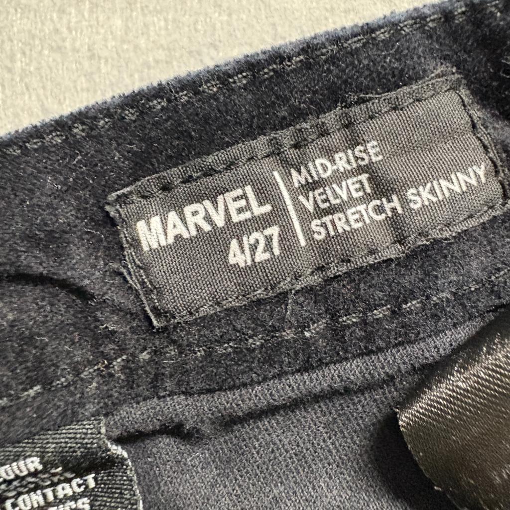 Buffalo David Bitton Marvel Velvet Skinny Jeans Womens 4/27 Black Mid Rise