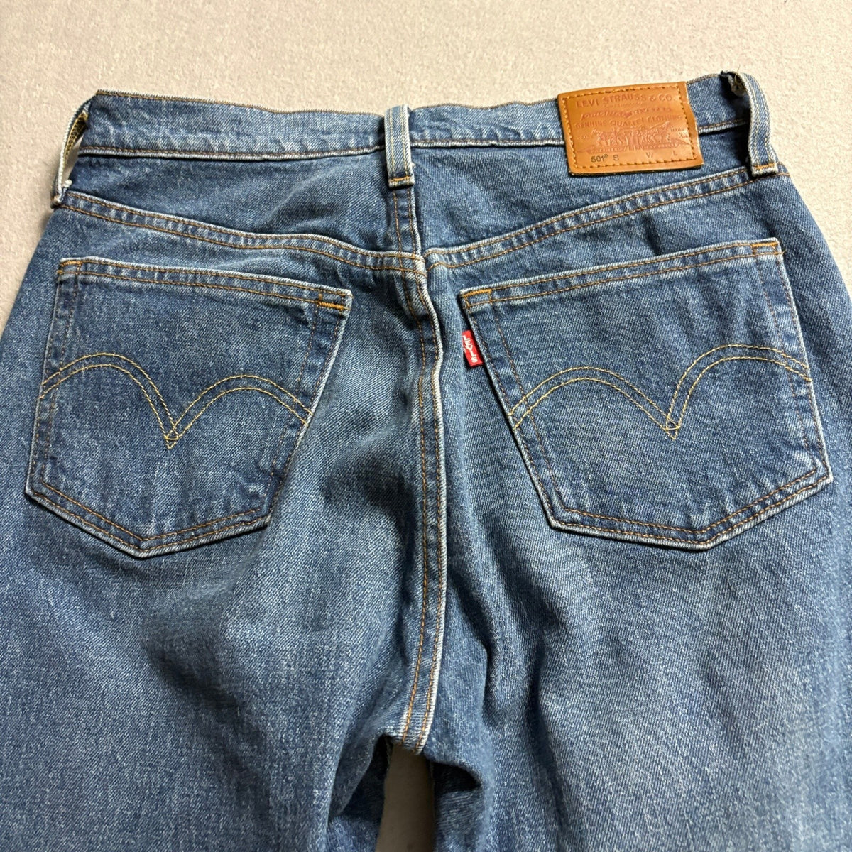 Levi's Premium 501 S Straight Leg Jeans Mens 27x28 Blue Medium Wash Denim