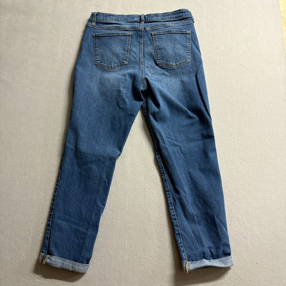 Gloria Vanderbilt Boyfriend Jeans Womens 8 Blue Denim Stretch Cuffed
