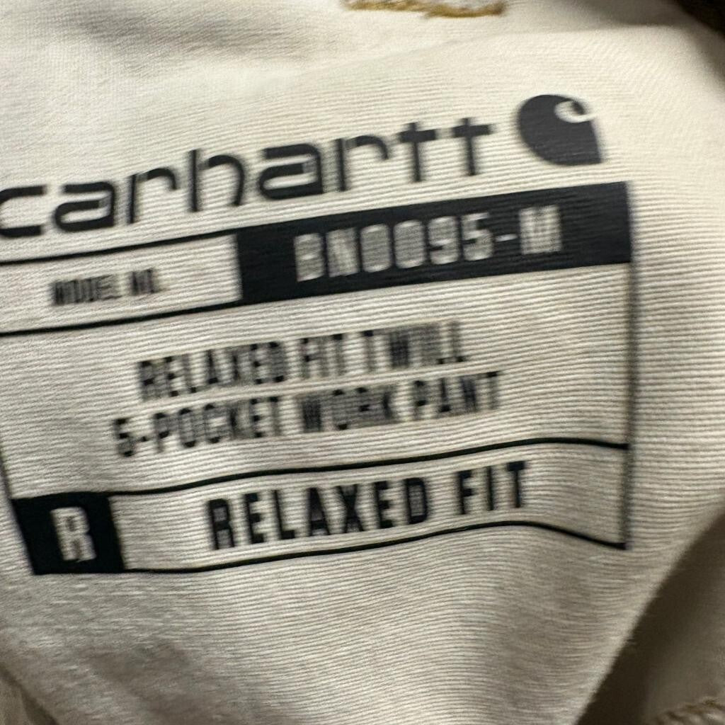 Carhartt Relaxed Fit Twill Work Pants Mens 33x30 Tan Khaki 5-Pocket BN0095-M