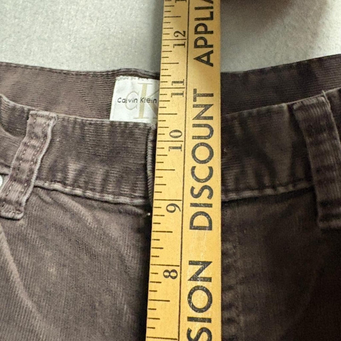 Calvin Klein Jeans Corduroy Pants Womens 10 Brown Straight Leg Stretch Mid Rise