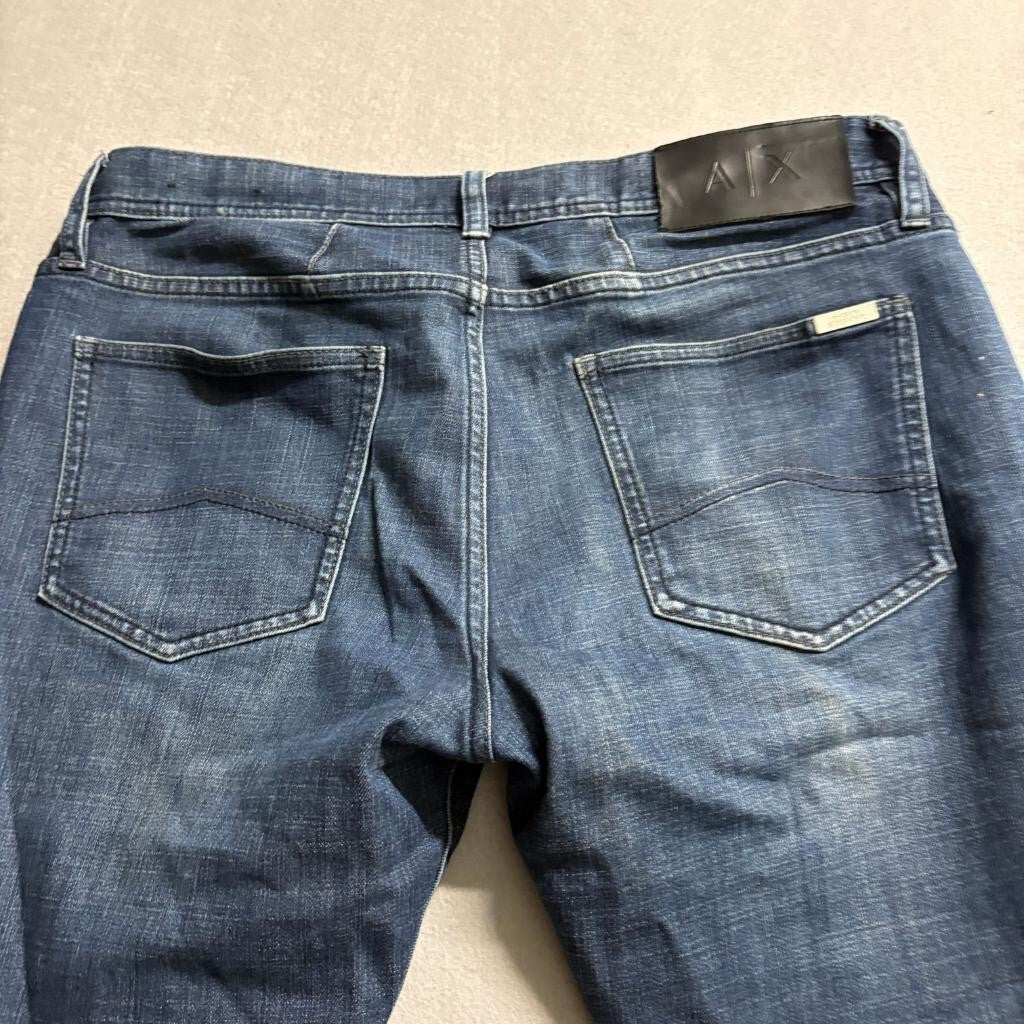 Armani Exchange Mens Slim Fit Jeans Size 33 Blue Denim Stretch Pants