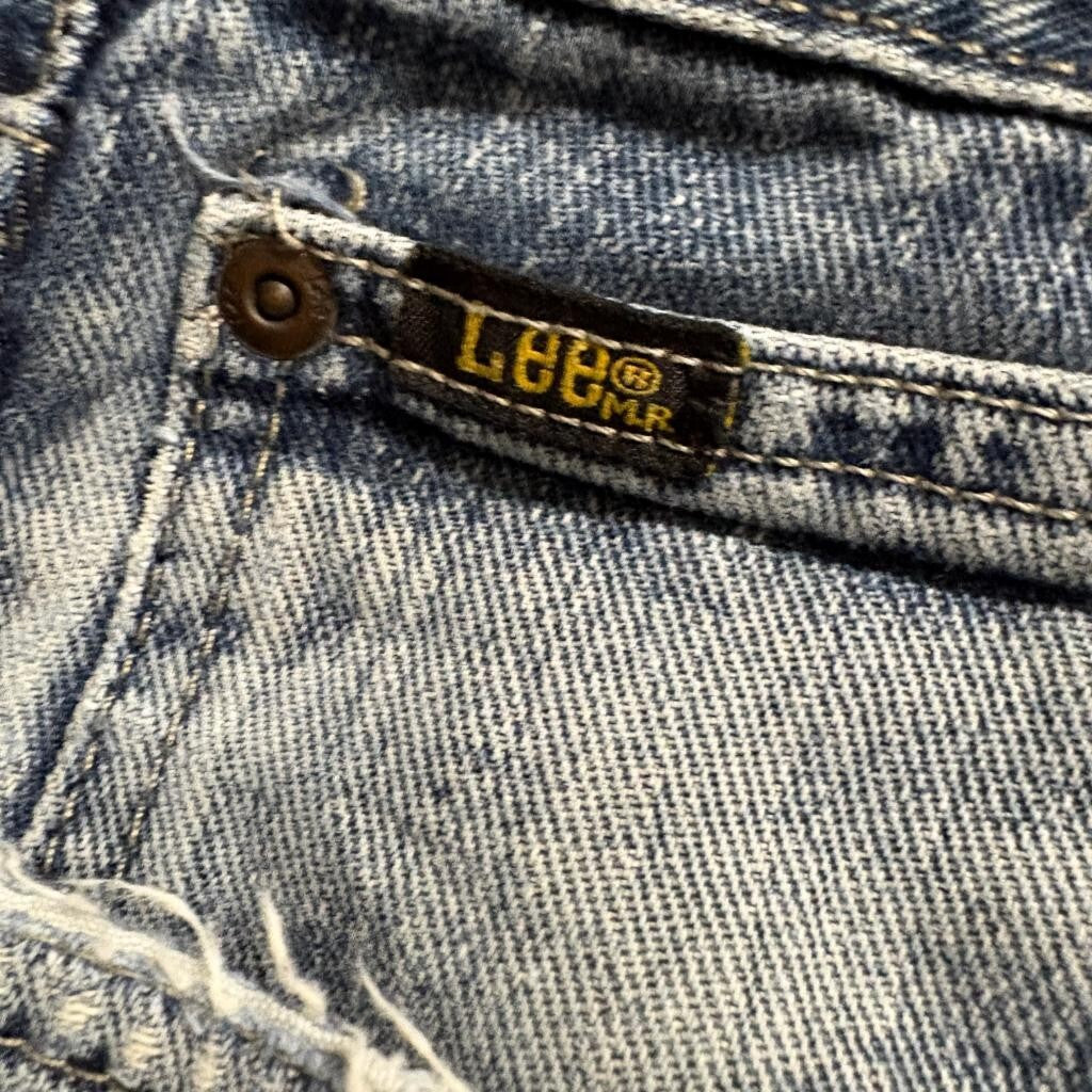 Lee Relaxed Straight Leg Jeans Mens 40x32 Blue Denim Cut Off Frayed Hem