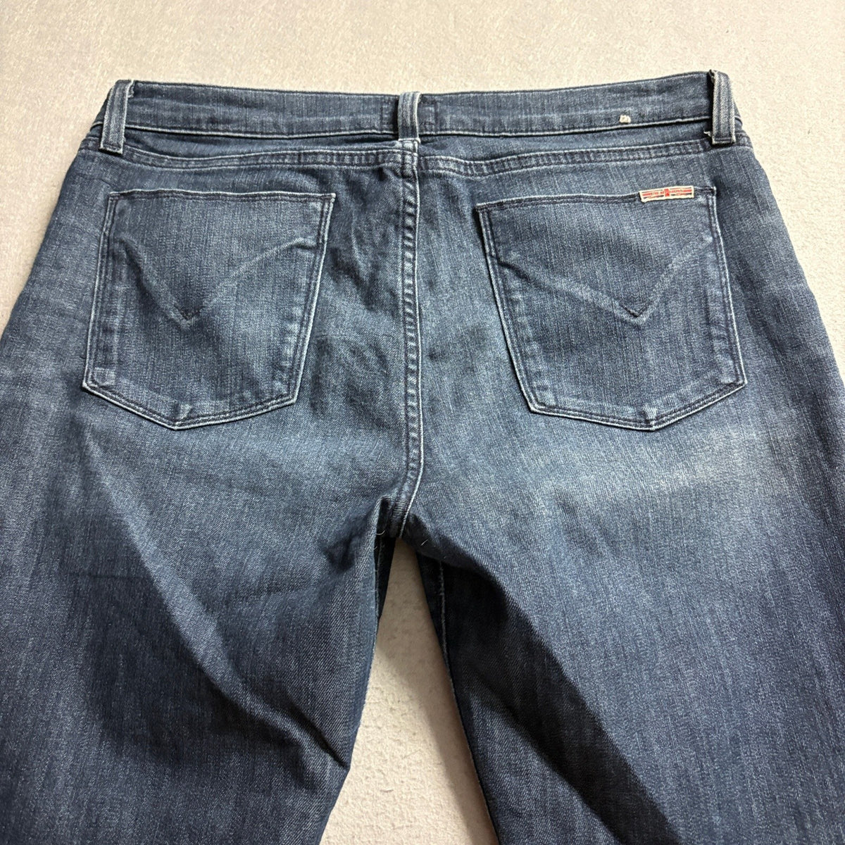 Hudson Jeans Womens 31 Skinny Dark Wash Stretch Denim Blue Pants Cuffed Inseam