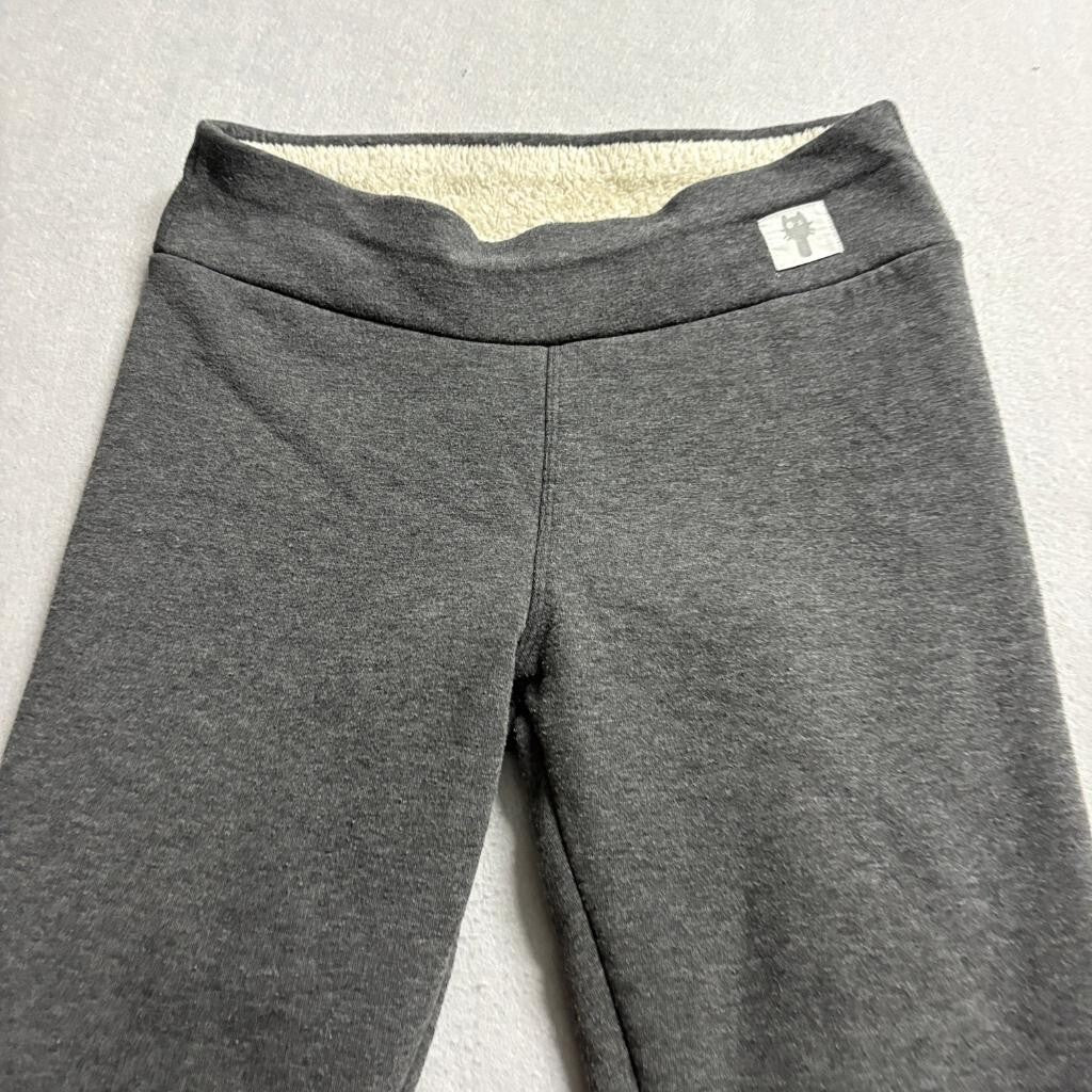 Girls Fleece Lined Leggings Gray Thick Sherpa Warm Winter Pants Size L 10-12