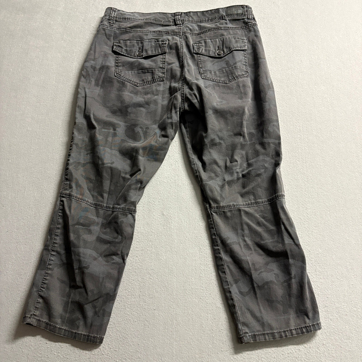 Supplies Womens Size 12 Cargo Pants Gray Camo Zipper Pocket Straight Leg Stretch