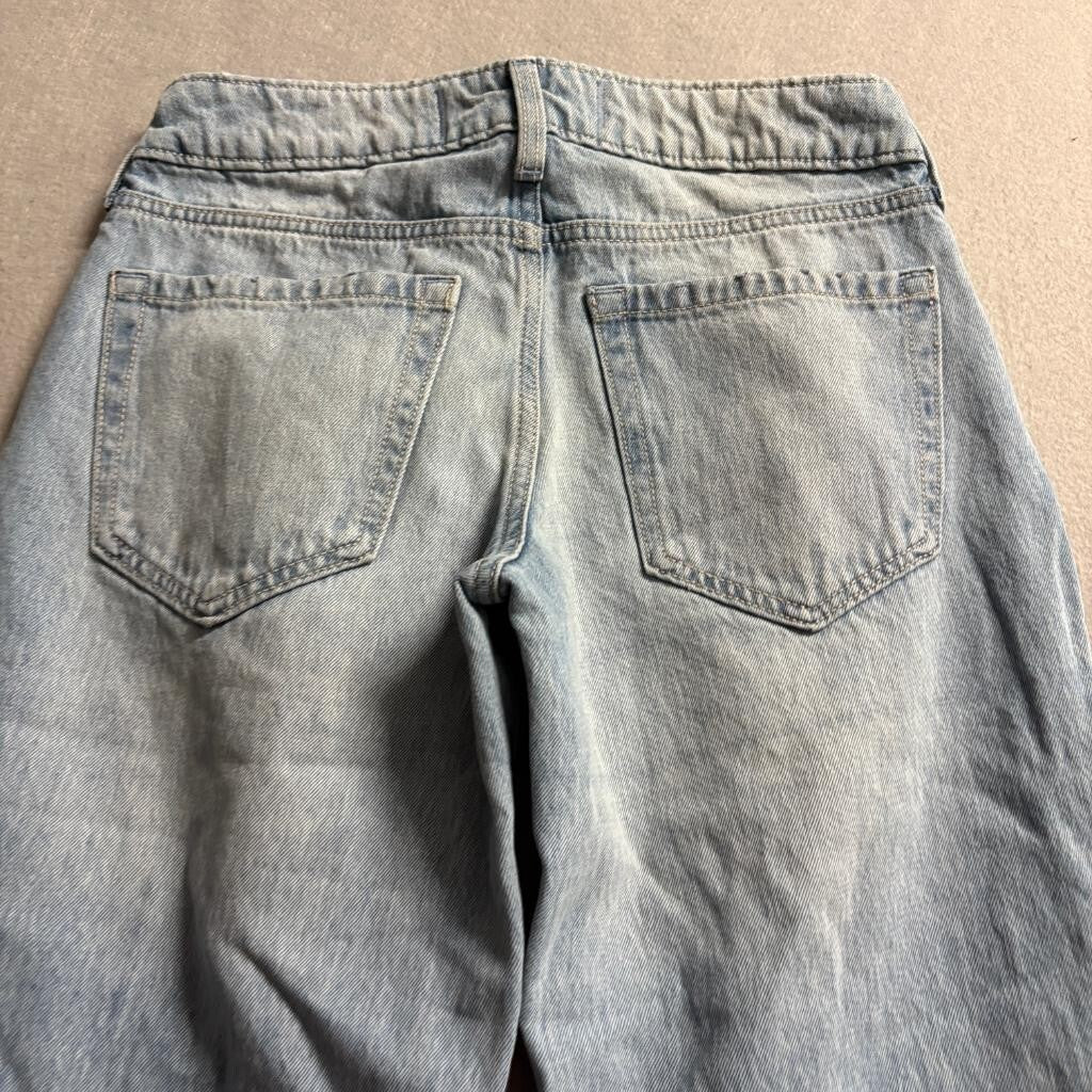 Hollister Low-Rise Baggy Jeans Womens 00R W24 Light Wash Blue Denim Y2K Style