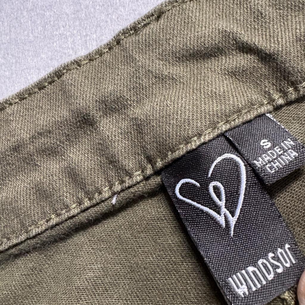 Windsor Womens Small Olive Green Cargo Jogger Pants High Rise Utility Pockets