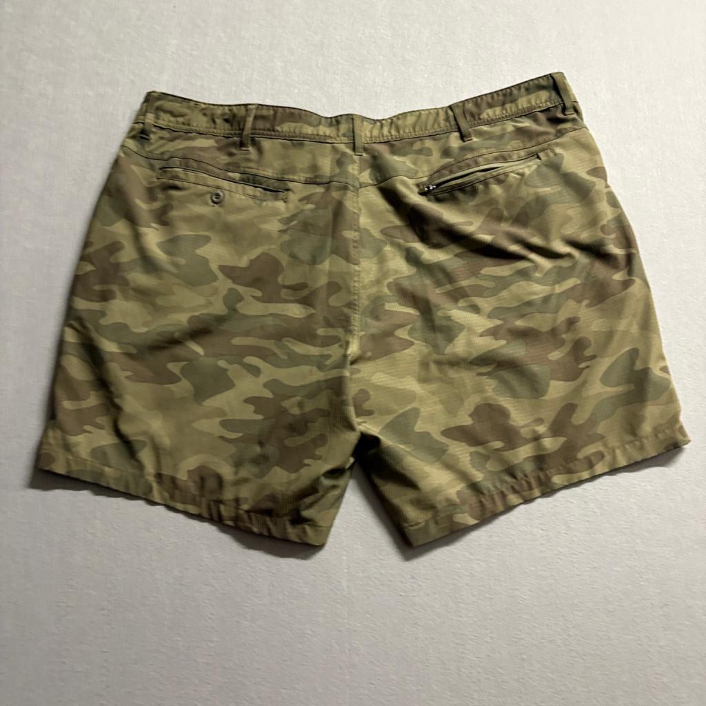 George Mens Camo Performance Utility Shorts Size 46 Green Camouflage Stretch