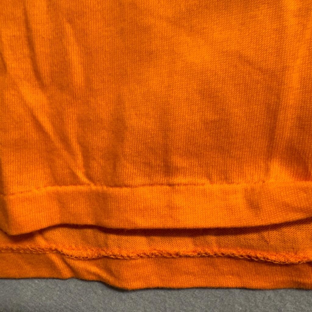 Vintage Tubular Blank T-Shirt Mens XL Orange Single Stitch Made in USA Cotton