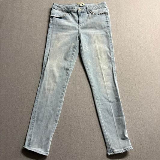 Jordache Legacy Womens Skinny Jeans Size 4 Light Wash Studded Pockets Stretch