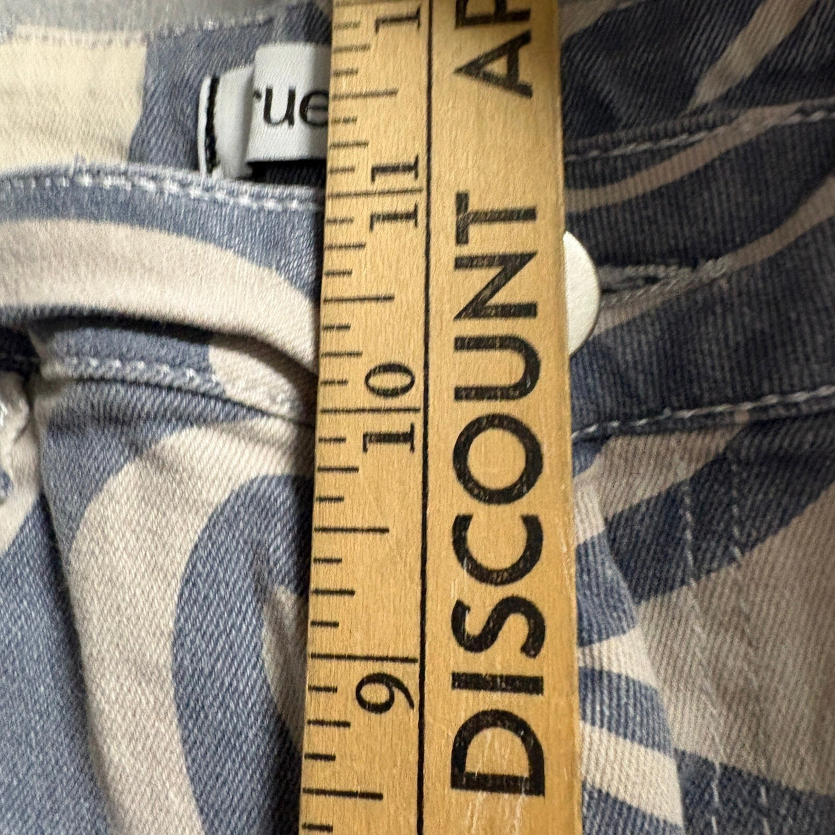 Rue21 Womens Swirl Print High Rise Wide Leg Jeans Size Large Blue Beige Y2K