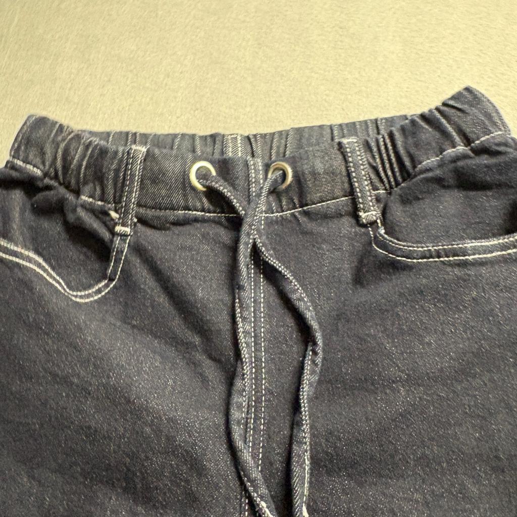 Unbranded Dark Wash Wide Leg Jeans Womens Small Drawstring Elastic Waist Denim