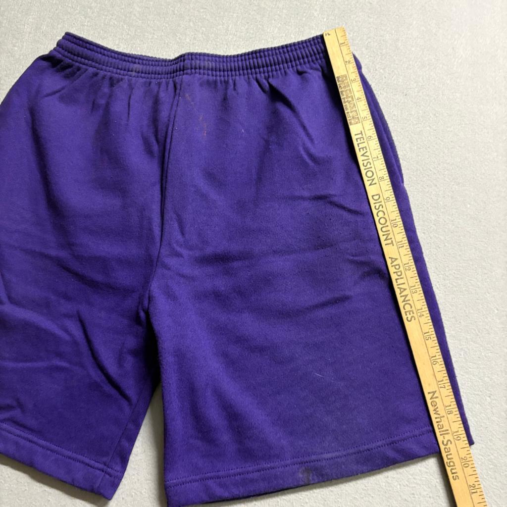 Vintage JE Morgan Sweat Shorts Womens Large Purple Fleece Drawstring Made in USA