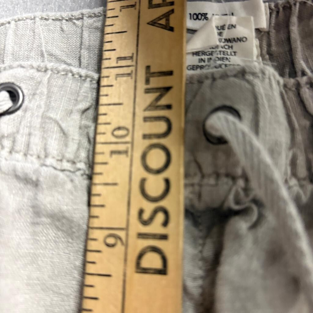 Nicole Miller New York Linen Cargo Pants Womens Large Gray Drawstring Joggers