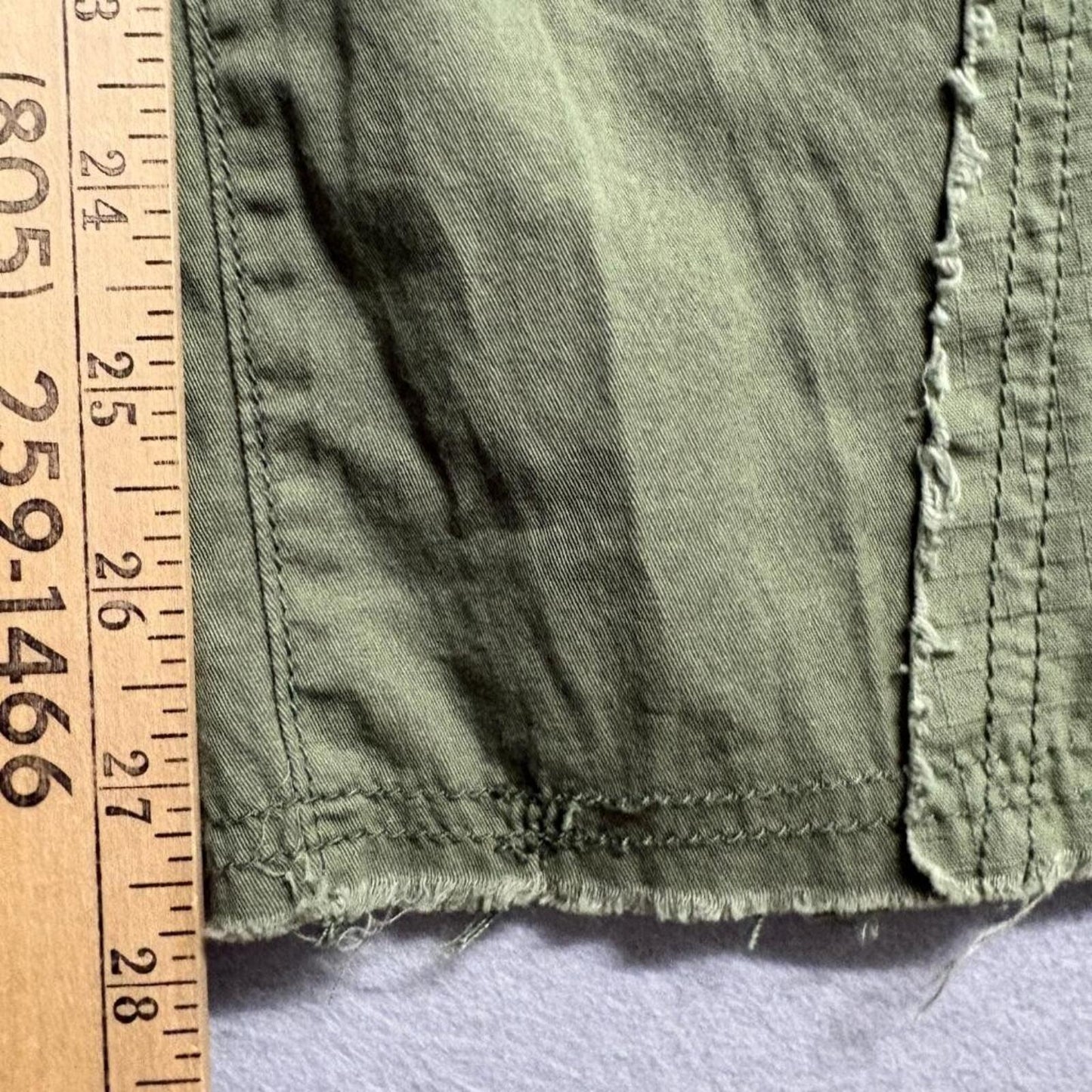 Forever 21 Womens Cargo Pants Size M Green Ripstop Patchwork Wide Leg Raw Hem