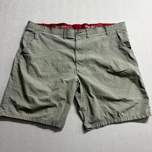 Wrangler Outdoor Mens Shorts Size 46 Green Cotton Blend Stretch Flat Front