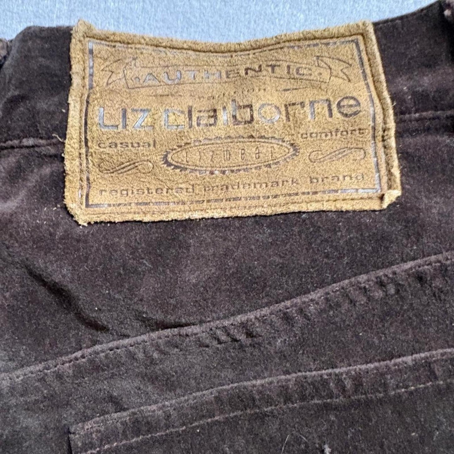Liz Claiborne Lizwear Corduroy Pants Womens 10 Brown High Rise Straight Leg