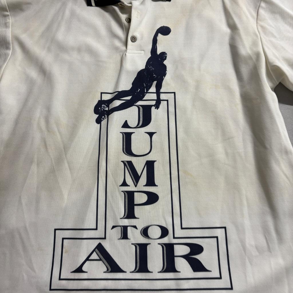 Vintage Jump to Air Polo and Shorts Set Mens XL White Navy Basketball 90s USA
