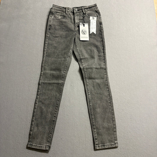 AGS Premium Jeans Womens Size 5 Gray Black Acid Wash Stretch Skinny Denim New