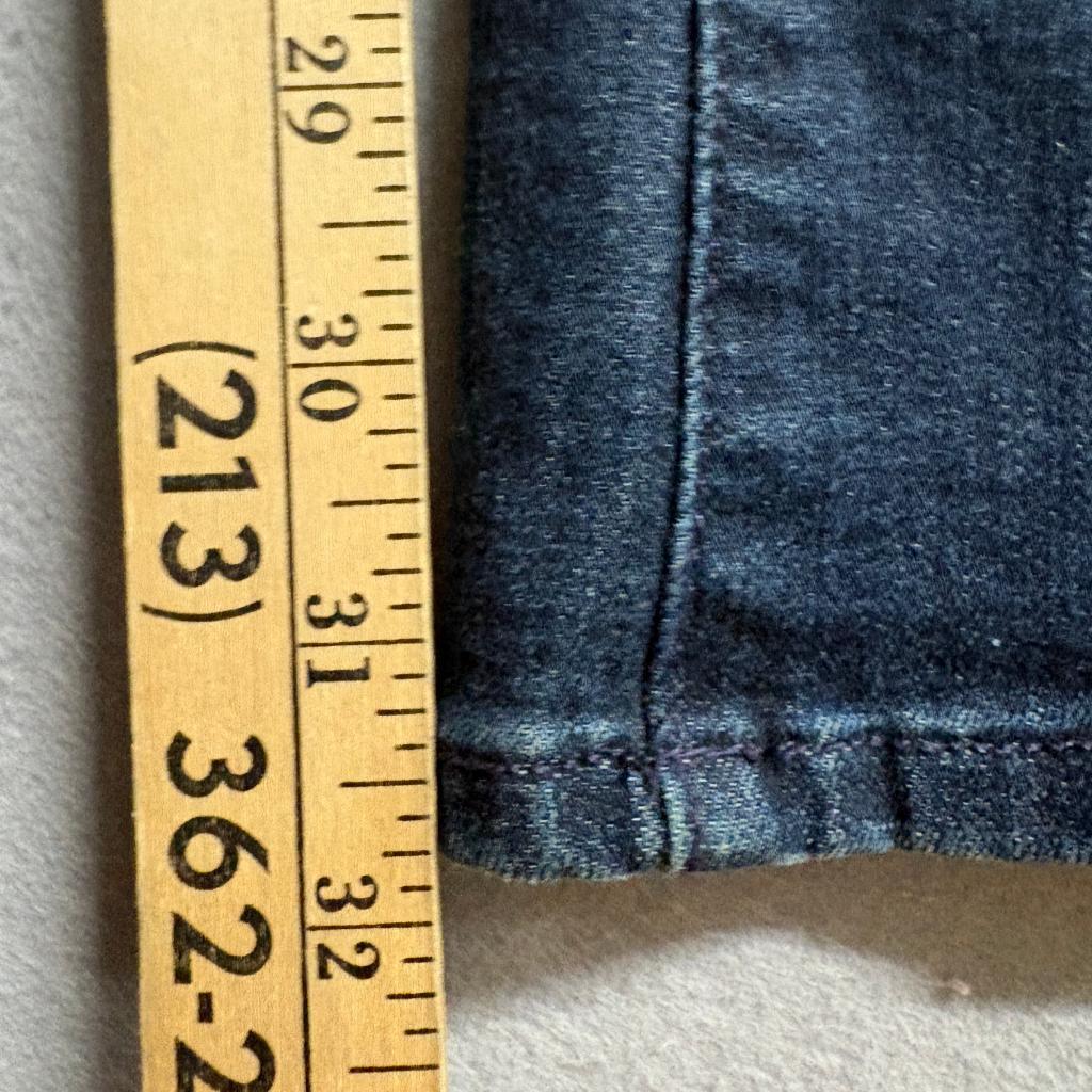 Just Black Denim Flare Jeans Womens 29 Blue Braided Pocket High Rise Made in USA