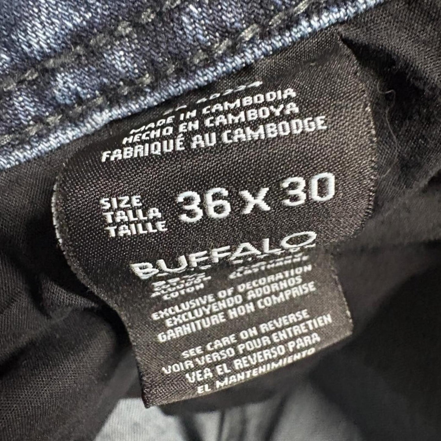Buffalo David Bitton Jackson-X Jeans Mens 36x30 Blue Straight Stretch Denim