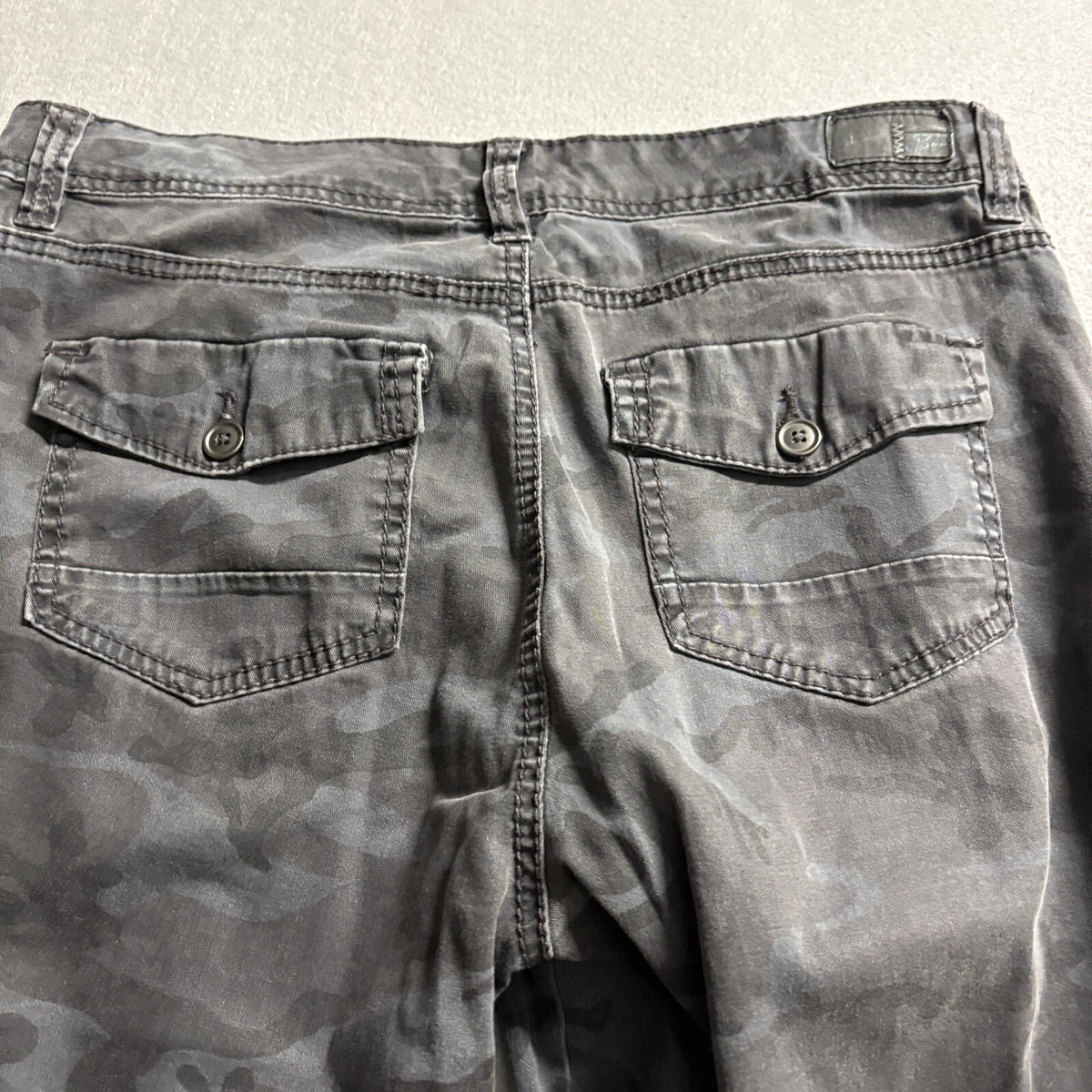 Supplies Womens Size 12 Cargo Pants Gray Camo Zipper Pocket Straight Leg Stretch