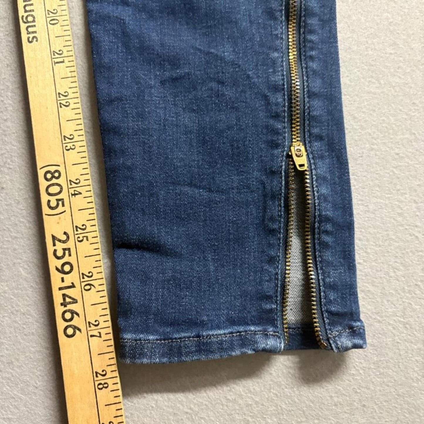 7 For All Mankind Gwenevere Skinny Jeans Women Size 30 Blue Denim Ankle Zip